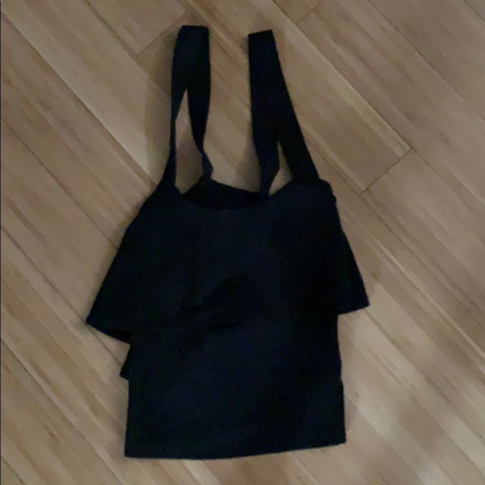 BRAND NEW MADEWELL PEPLUM STYLE BLACK TANK